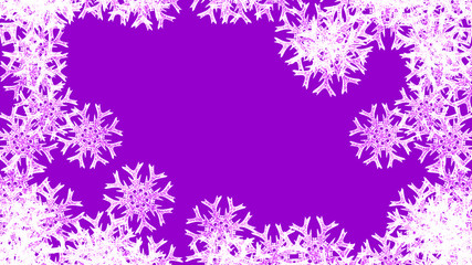 Abstract background with a variety of colorful snowflakes. Big and small.