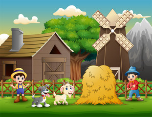 Farming activities on farms with animals