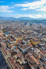 Fototapeta na wymiar Panorama of Florence with the cathedral dome - Tuscany Italy