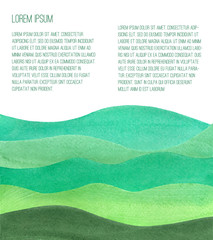Watercolor Green Hills. Vector illustration. There is a place for text