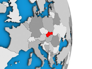 Obraz premium Slovakia on simple political 3D globe.