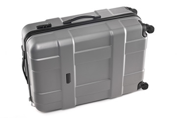 Gray modern plastic trolley case for tourism or business