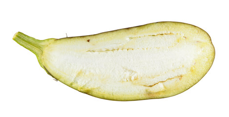 Eggplant longitudinal section isolated on white background