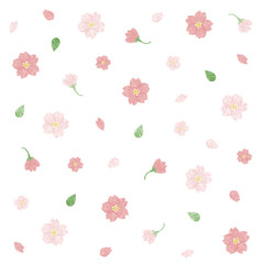 水彩　桜　イラスト　セット