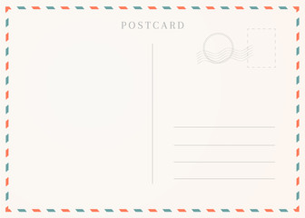 Vintage postcard template. Postal card illustration for design - obrazy, fototapety, plakaty