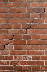 レンガ壁のひび割れ