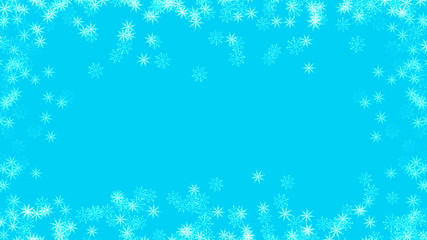 Fototapeta premium Abstract background with a variety of colorful snowflakes. Big and small.