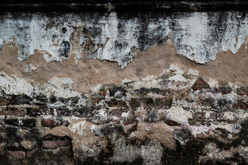 Old dirty bricks wall texture. Grunge cement background.