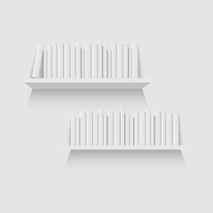 Mockup of bookshelf with blank books