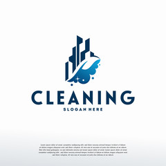 Cleaning Service logo template concept, Clean Building  City Logo template, Logo symbol icon