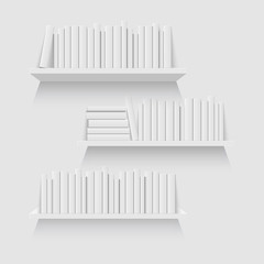 Mockup of bookshelf with blank books