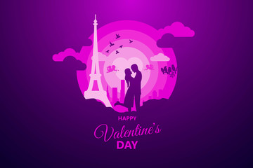 Happy Valentine's day abstract background. Set background for covers, invitations, posters, banners, flyers, placards. Happy Valentine's day composition in paper cut style. Vector illustration.