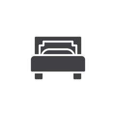 Single bed vector icon. filled flat sign for mobile concept and web design. Hotel bed simple solid icon. Symbol, logo illustration. Pixel perfect vector graphics