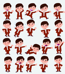 Cartoon character businessman in casual style. Set with different postures, attitudes and poses, doing different activities in isolated vector illustrations.