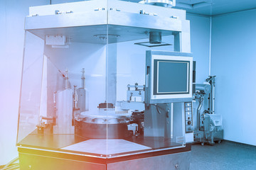 Photo production, clean room with stainless steel hardware