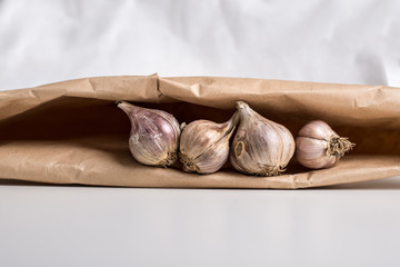 Garlic in a paper package