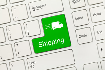 White conceptual keyboard - Shipping (green key)