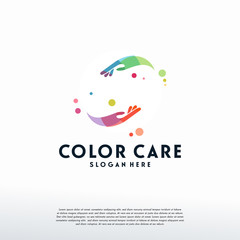 Colorful People Care logo vector, Health Care logo designs template, design concept, logo, logotype element for template