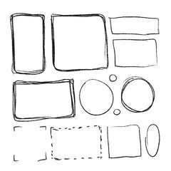 Set of black hand-drawn frames in different proportions on white