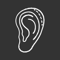 Ear plastic surgery chalk icon