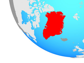Greenland on simple globe.