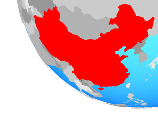 Fototapeta premium China on simple globe.