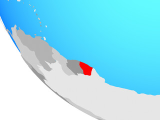French Guiana on simple globe.