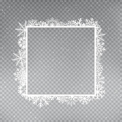 snowflakes frame square template