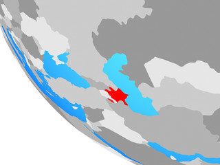 Fototapeta premium Azerbaijan on simple globe.