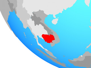 Fototapeta premium Cambodia on simple globe.