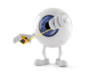 Fototapeta premium Eye ball character holding measuring tape