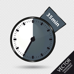 Timer 35 Minutes - Vector Illustration - Isolated On Transparent Background