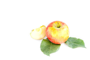 Apples with elves isolated on white background.