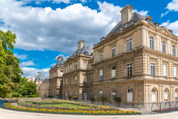    Paris, the Senat in the Luxembourg garden, french institution, beautiful building in summer
