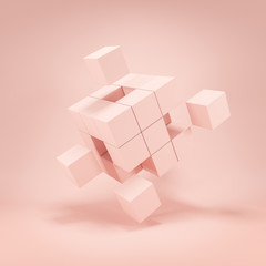 Abstract puzzle of cubes