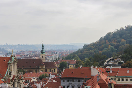 Panorama of Prague from Prague castle. Cityscape amazing view