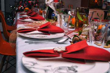 Dekoracja Świątecznego stołu - obrazy, fototapety, plakaty