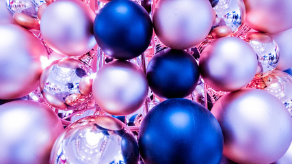 Colorful Christmas tree balls background