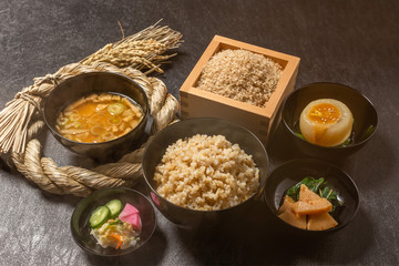 玄米ご飯　Brown rice Japanese food