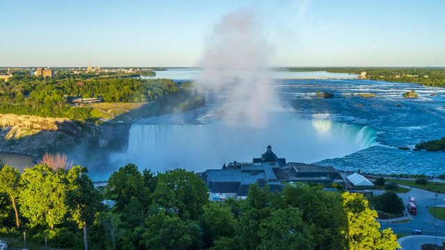 Canada, Ontario, Niagara Falls, Horseshoe Falls, Timelpase day to night, Zooming in