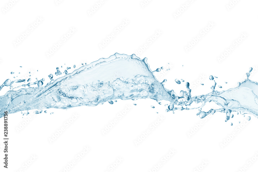 Wall mural water,water splash isolated on white background