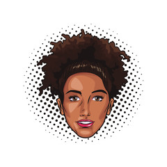Pop art woman cartoon face
