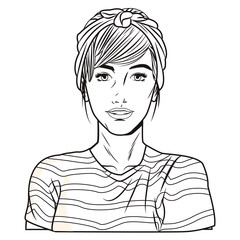 Pop art woman cartoon