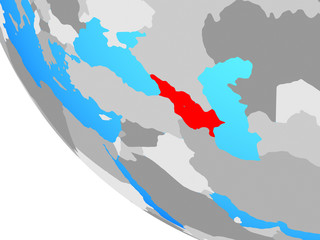 Caucasus region on simple globe.