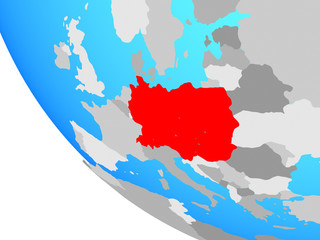 Fototapeta premium Central Europe on simple globe.