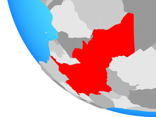 Fototapeta premium Central Africa on simple globe.