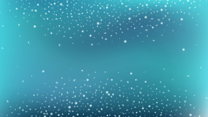 Falling Snow Background. Bbright, White, Shimmer, Glowing, Scatter, Falling background. Holiday decoration Christmas banner. Blue base.