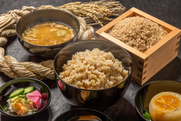 玄米ご飯　Brown rice Japanese food