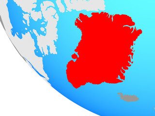 Fototapeta premium Greenland on simple globe.