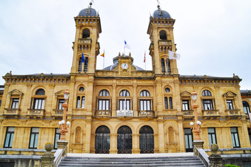 San Sebastian, Spain - APRIL 22th , 2011: building of the city hall of san sebastian city